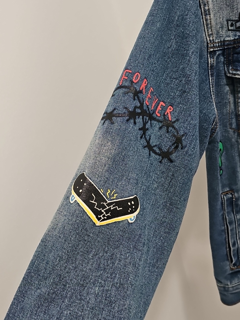 Brooklyn Cloth No Cap Retro 90s Graphics Denim Jean Jacket Unisex S - Picture 6 of 9